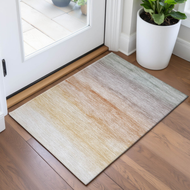Premium Machine Washable Alijah AMF1253 Stripes Rug, Rectangle 1'8" x 2'6"