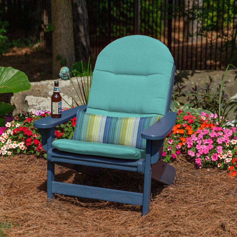 Casual Cushion Outdoor Adirondack Chair Cushion, Sunbrella Fade & Water Resistant for Adirondack Lawn & Patio Chairs, 20.5"W x 18"D, 2" thick; Back 20.5"W x 31"H, 2" thick, Reversible, Canvas Aruba