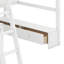Lit mezzanine double avec bureau, lumière DEL, ports de chargement USB, banc de rangement à 2 tiroirs-364938786