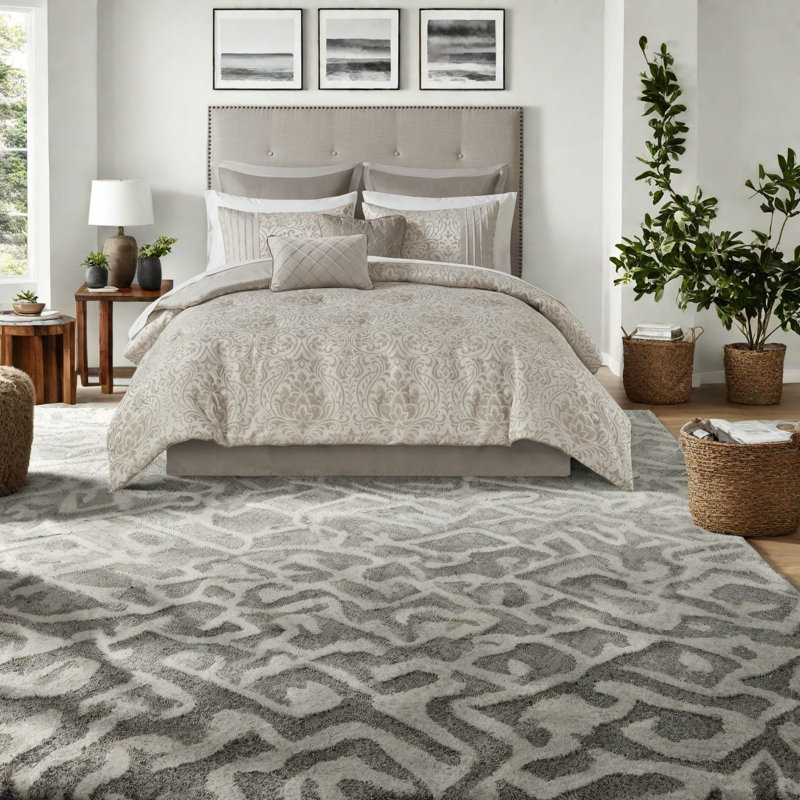 Ensemble de literie élégant en jacquard, polyester, style traditionnel, à utiliser dans la chambre à coucher