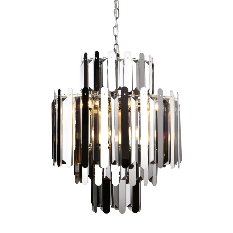 Lustre tambour 9 lumières avec détails en cristal Lanyiah
