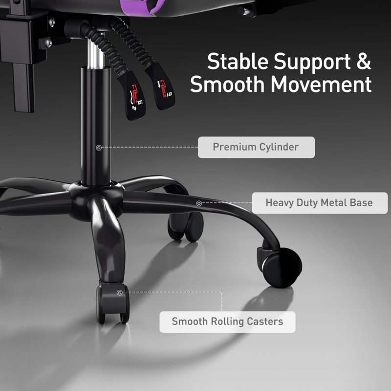 Fauteuil de jeu réglable en similicuir, siège d'ordinateur ergonomique avec appui-tête, repose-pieds et soutien lombaire