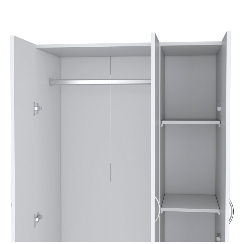 Armoire 3 portes avec tringle Augusta, Blanc
