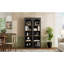 Bibliothèque à 5 niveaux, 2 armoires, noir avec tablettes réglables, pour paire d'armoires de balcon, pièces, bureau personnel-118276465-118276466