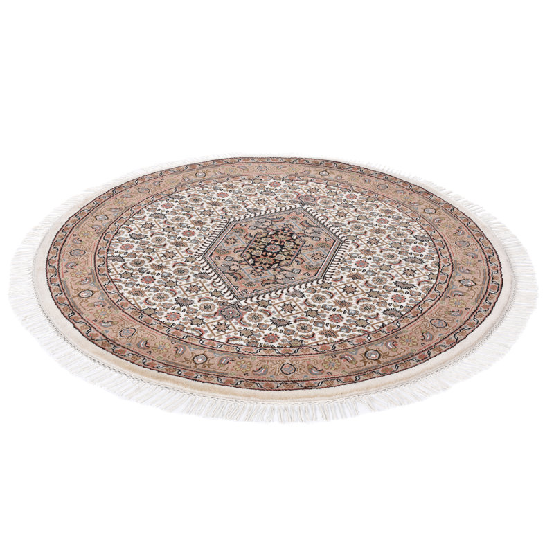 Bidjar Hand-Knotted Brown/Gray Rug, Round 100cm