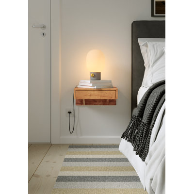  1 -  Natural Finish Solid Oak Cabinet Nightstand with Drawer | Bedside Table for Bedroom