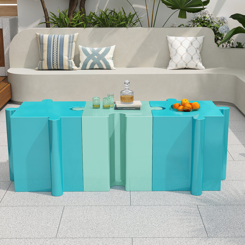 Table de bout, table d'appoint pour l'intérieur et l'extérieur, Bleu pâle