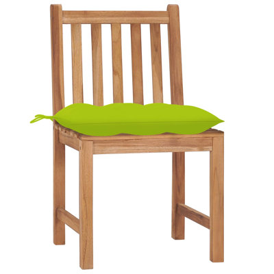 Chaise de patio en teck avec coussins Anakie