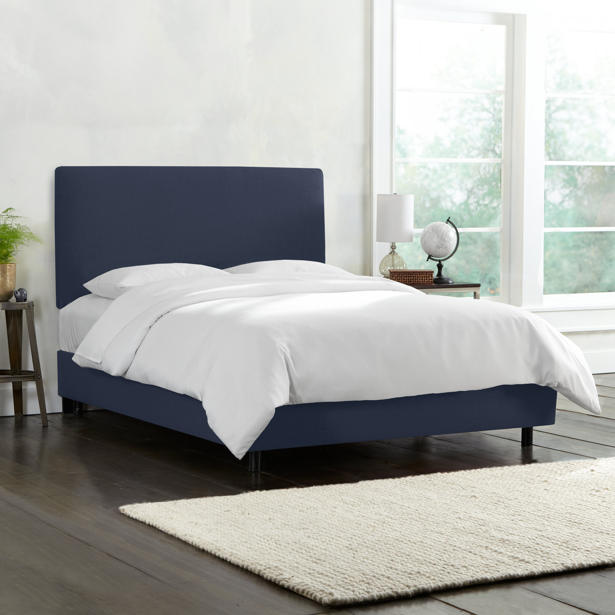Eisley Upholstered Bed, California King, Zuma Navy Textured Linen