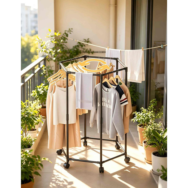 Metal Rolling Clothes Rack