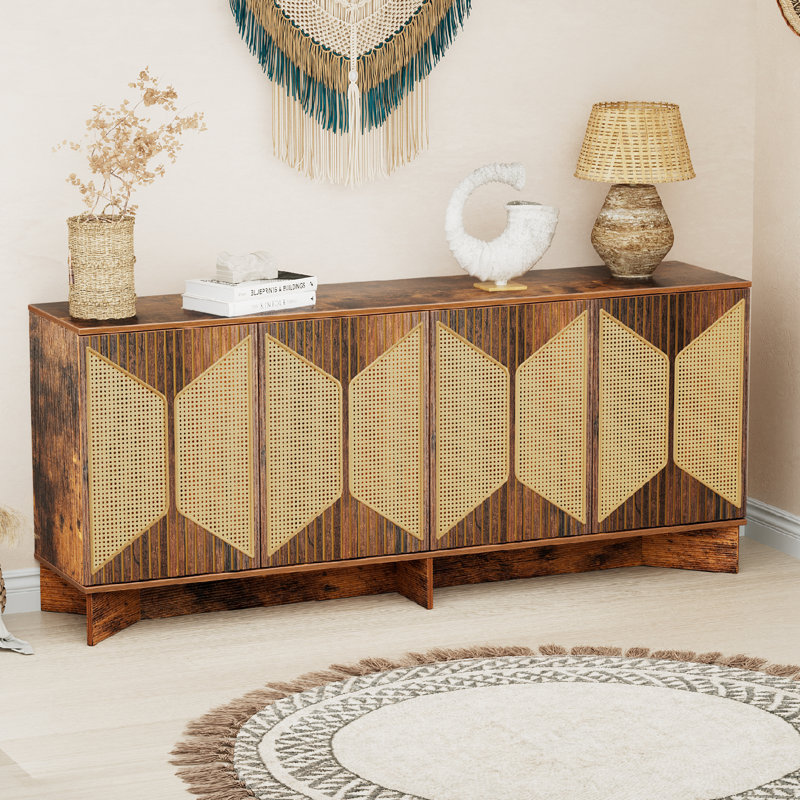 Ceira 70'' Sideboard Buffet Cabinet with Storage Rattan Living Room