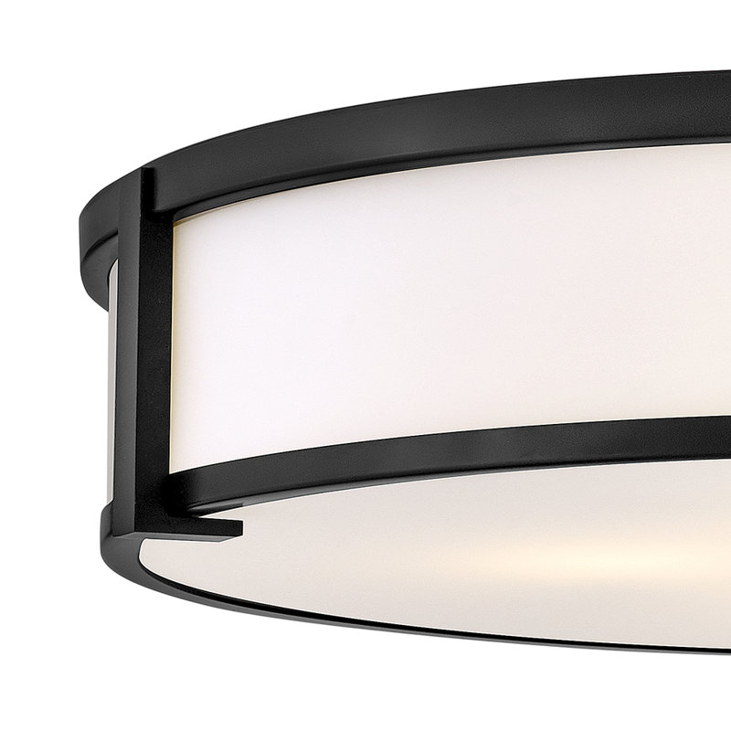 Plafonnier encastré en verre Romona, Noir