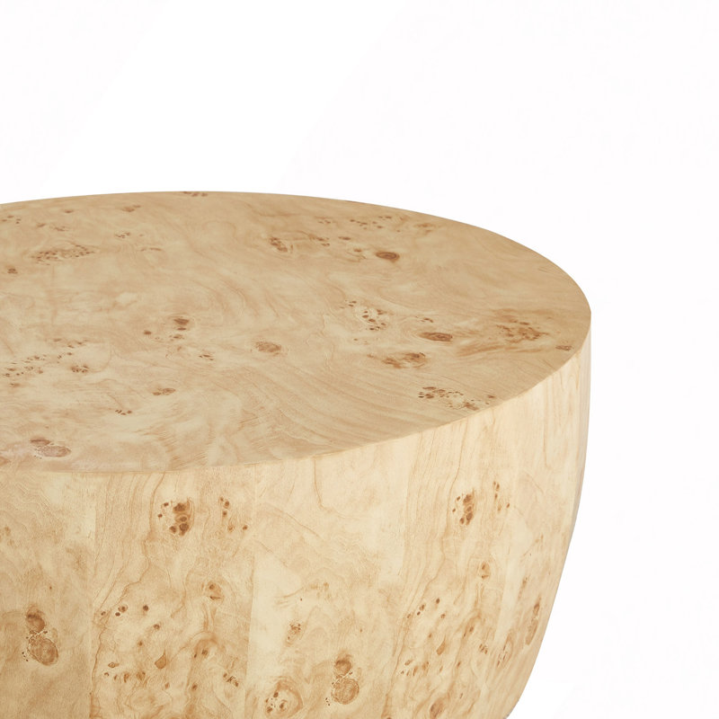 Table basse ronde en MDF de haute qualité de 34,65 pouces, de style industriel moderne, entièrement assemblée, idéale pour la maison et la cuisine.