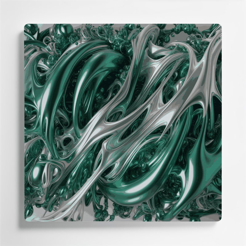 Art mural gris Biomorphic Abstraction 96, H 16 po x l 16 po