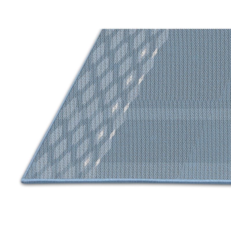 Gris Riedel/Tapis décoratif bleu clair, Rectangle 5 pi x 7 pi