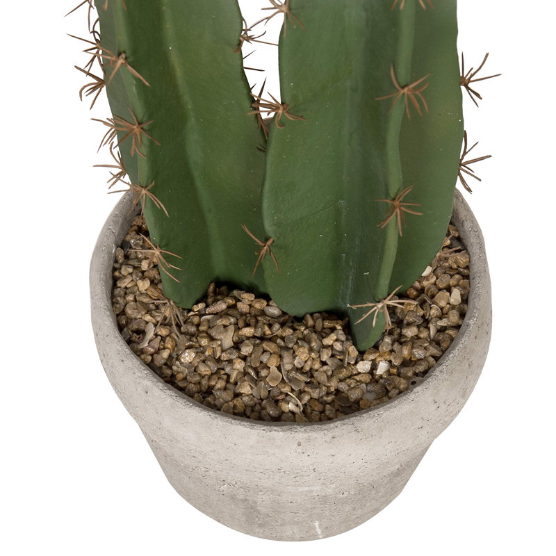 Faux cactus autoportant de 36 pouces en pot gris