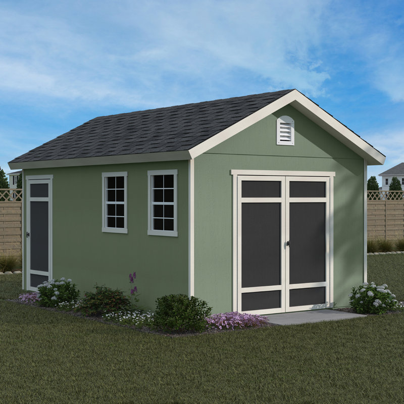 Fairfax Wood Storage Shed, 16 ft. W x 10 ft. D, With Floor (DIY Assembly), No, 16' L x 10' W