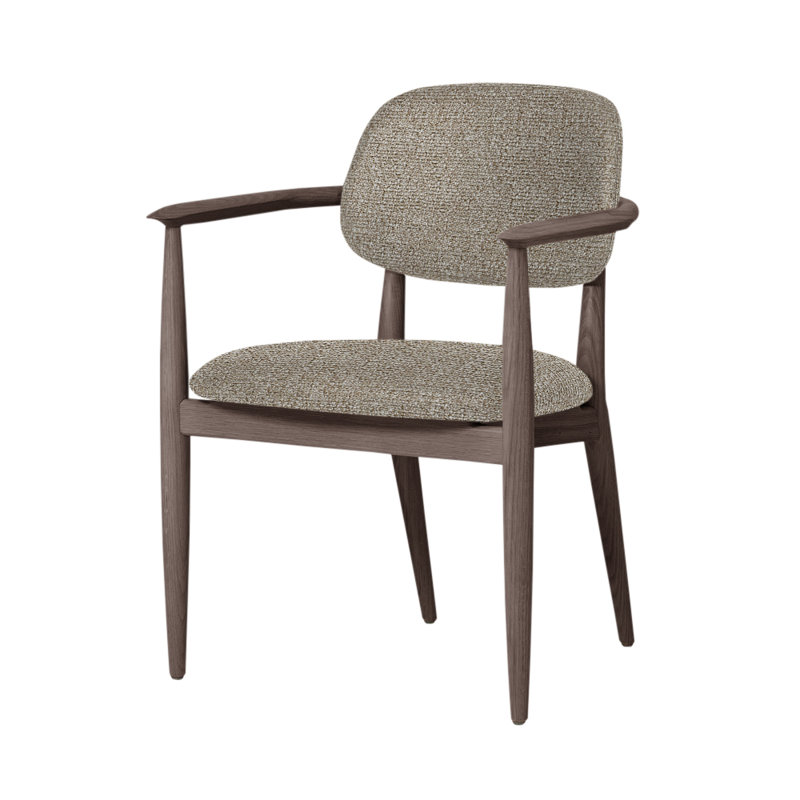 Chaise Slow de Space Copenhagen, Noyer à finition savonnée, Medley 61002