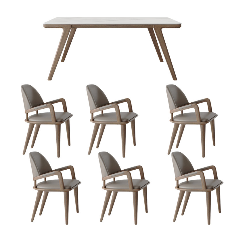 Ensemble de table et de chaises élégantes, H 29,52 po x L 55,11 po x l 31,49 po
