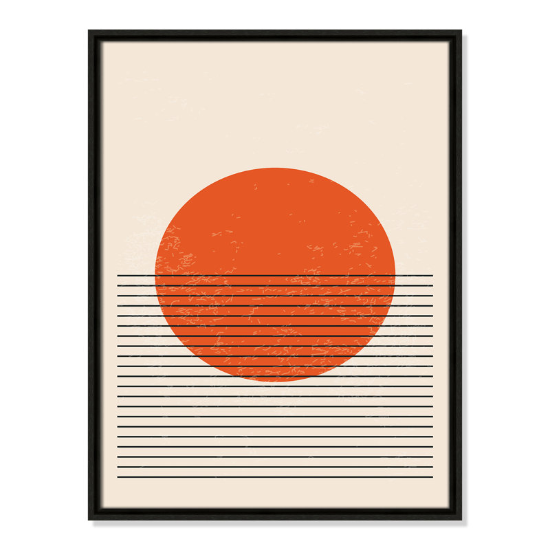 «Bright Minimal Series # 2» par Stanley, Toile avec cadre, L 19,5 po x H 25,5 po, Flottant espresso