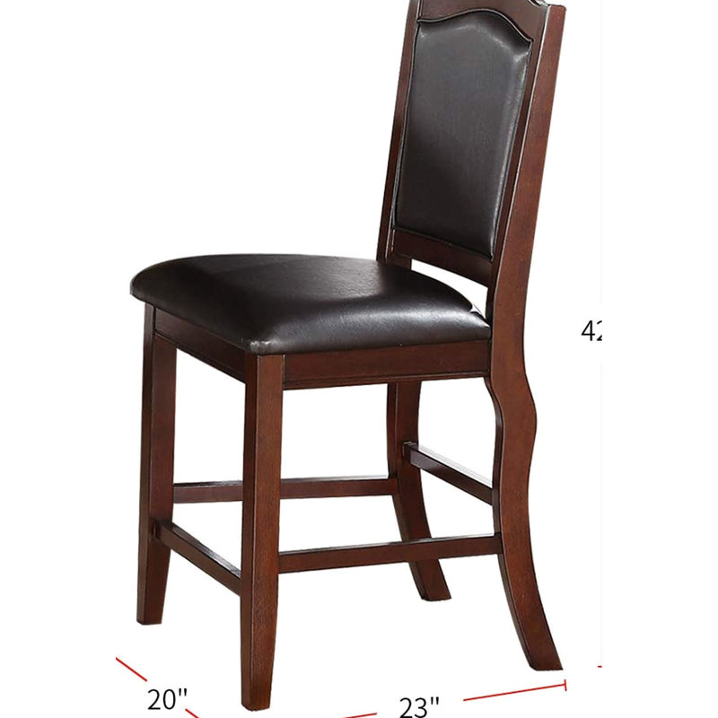 Bridgham de 2 chaises brun foncé à hauteur de comptoir - siège en similicuir, design confortable et élégant pour la salle à manger, cuisine élégante et confortable