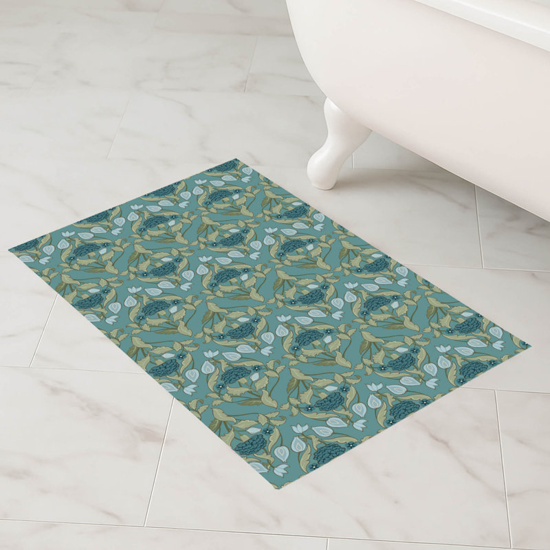 Tapis de bain Myah Piper, Blue, Rectangle - L 34 po x l 21 po