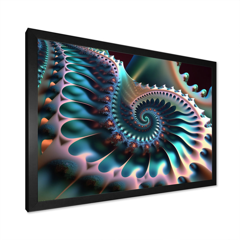 «Pastel Fractal Spiral Universe VI», reproduction sur toile, H 16 po x l 32 po x P 1 po, Cadre photo noir