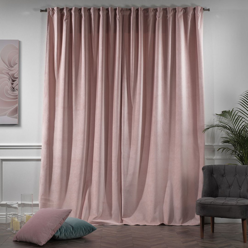 Blackout Single Curtain Panel, 130cm Width x 145cm Drop, Flamingo