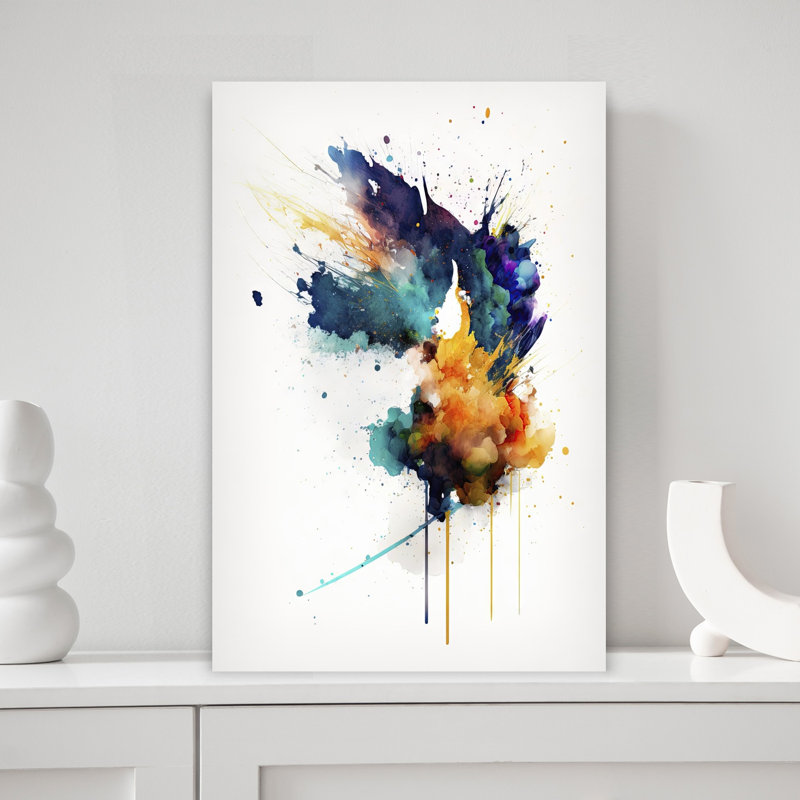 Abstract Paint Burst Abstract Modern Violet Wall Art Print 1 Piece Wrapped Canvas Wall Art, 45.72cm H x 30.48cm W