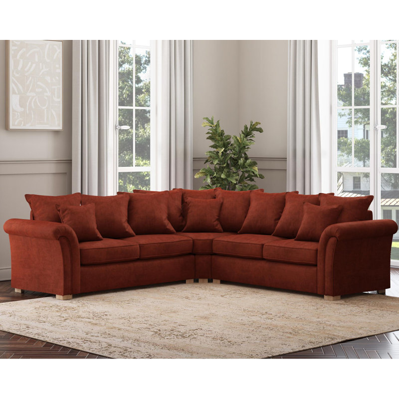 Castleacre Corner with two seats both sides, Scatter Back, Marmalade Polyester