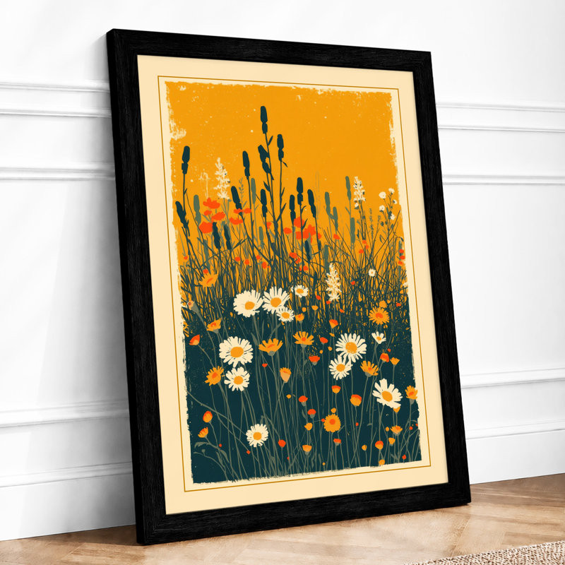 Wildflower Meadow Botanical - Print, Black, A3 - 42.0 x 29.7 cm
