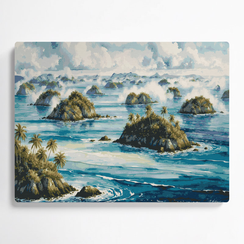 Art mural en métal bleu côtier, H 11 po x l 14 po