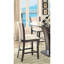 Mobilier de salle à manger de style contemporain et contemporain avec coussins en similicuir gris et blanc Style