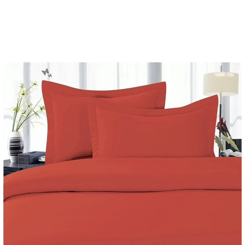 Polyester Jersey Knit Duvet Cover, Full/Queen Duvet Cover + 2 Shams, Rust