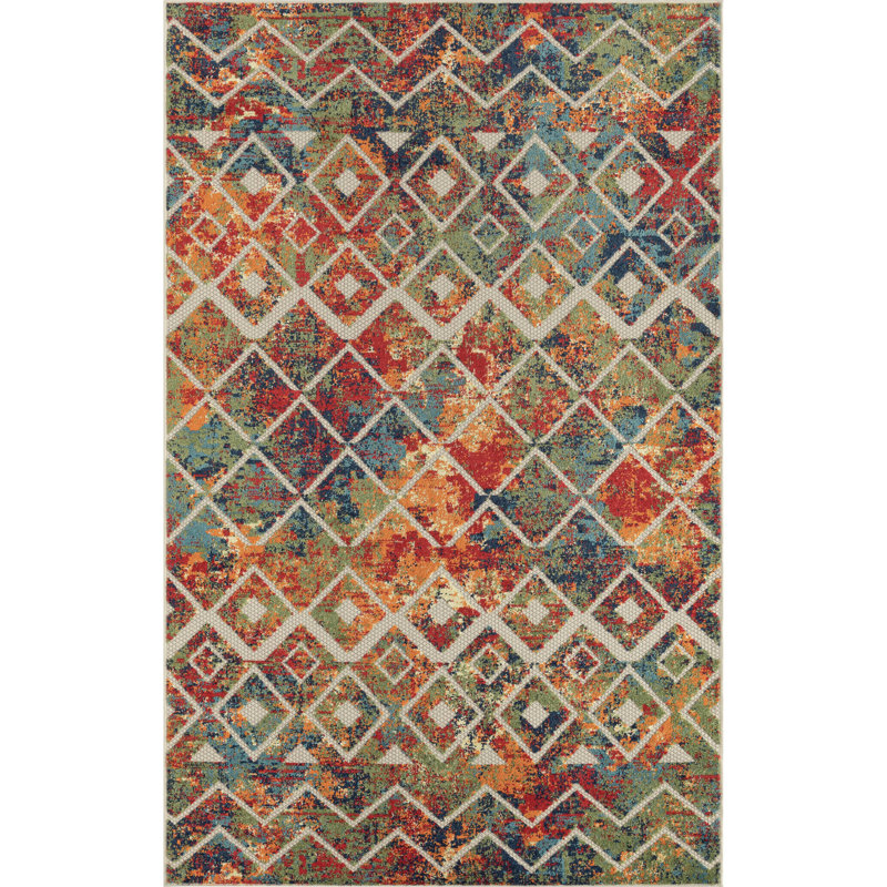 Jacoria Multicolor Indoor/Outdoor High-Low Performance Area Rug, Rectangle 2' x 3'