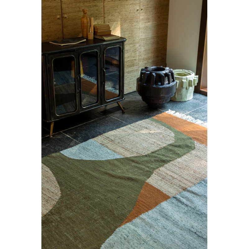 Pavilion Abstract Area Rug in Brown, Rectangle 5' x 7'5"