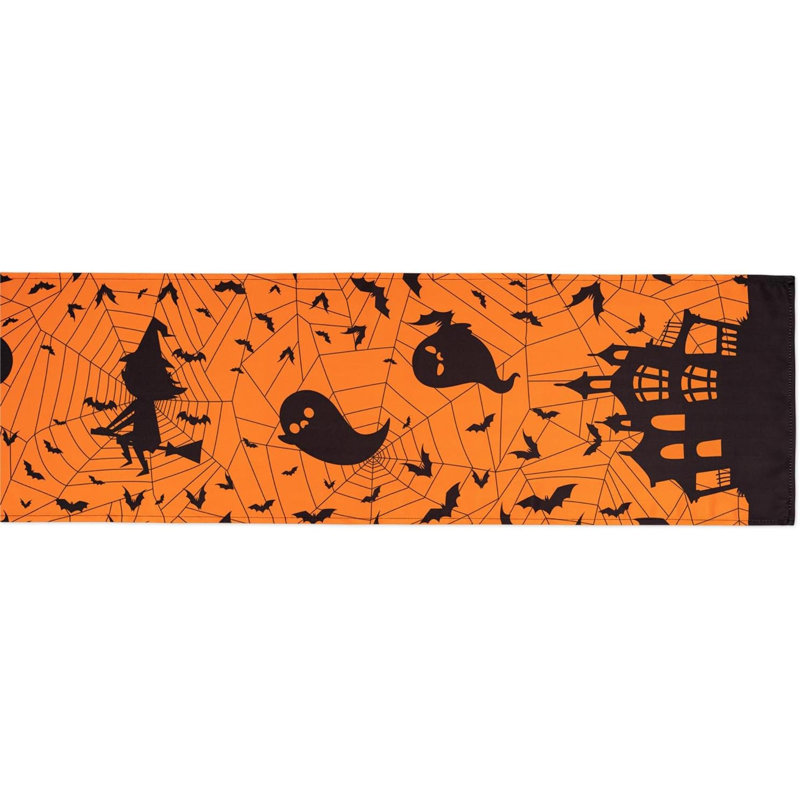 Dessus de table d'Halloween pour les décorations d'Halloween, les dîners et les soirées cinéma effrayantes, nuit d'horreur, chemin de table, 14 x 108