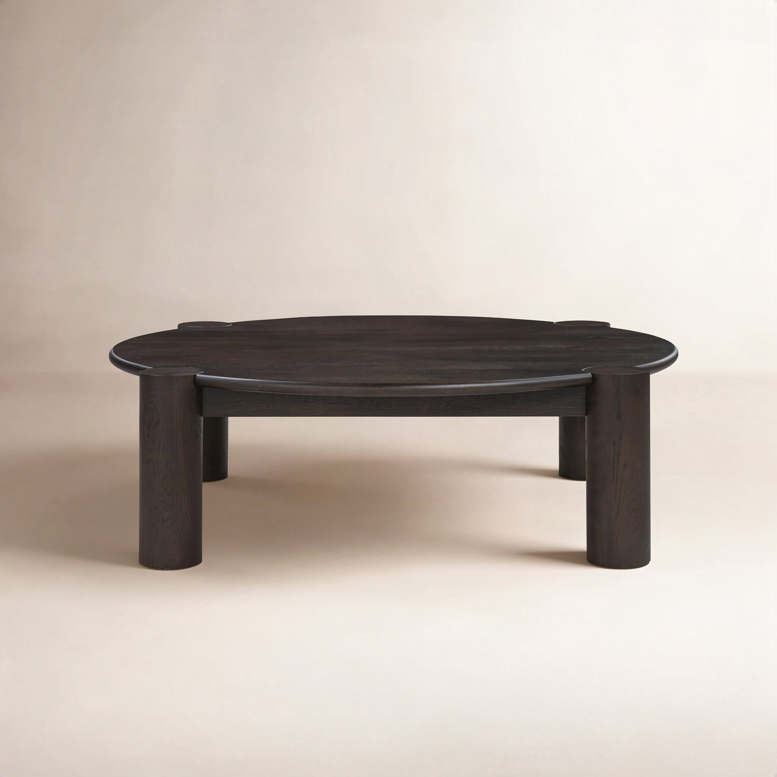 Ladonna 43" Oak Coffee Table, Dark Brown