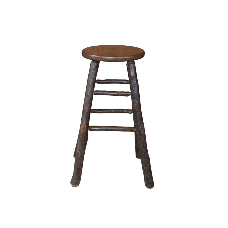  Hickory Bar Stool, Walnut Finish, Walnut Finish