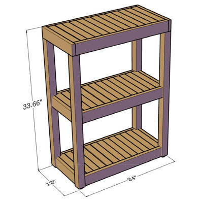 Sula Rectangular Three-Tier Teak Bath Stand