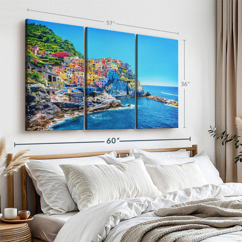 "Cinque Terre, impression sur toile", H 36 po x l 57 po x P 1,25 po