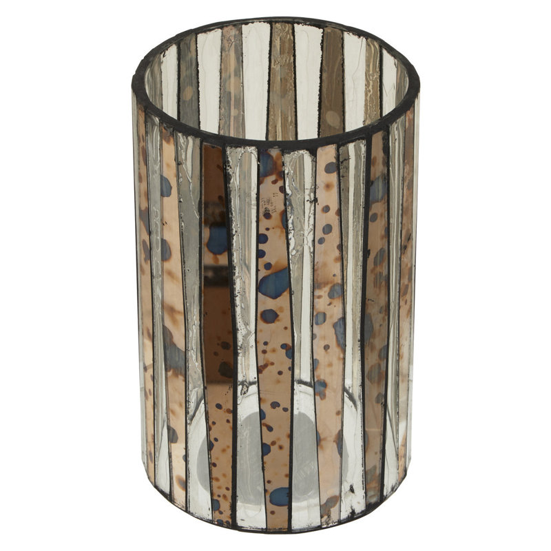 Glass Tabletop Tealight Holder, 20cm H x 13cm W x 13cm D