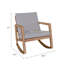 Chaise berçante Diry, assise et dossier gris doux, bois d'acajou brun naturel