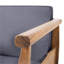 Table basse d'appoint en bois avec coussins gris foncé d'apparence