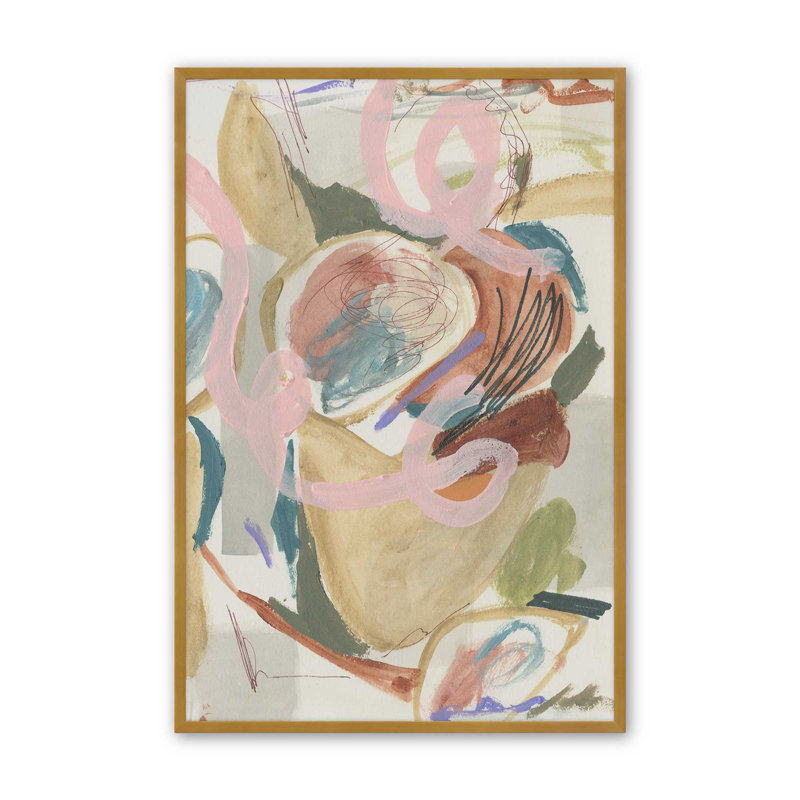 «Unraveled Pulse II» par Melissa Wang, reproduction d'art sur toile, H 40 po x l 30 po, Doré