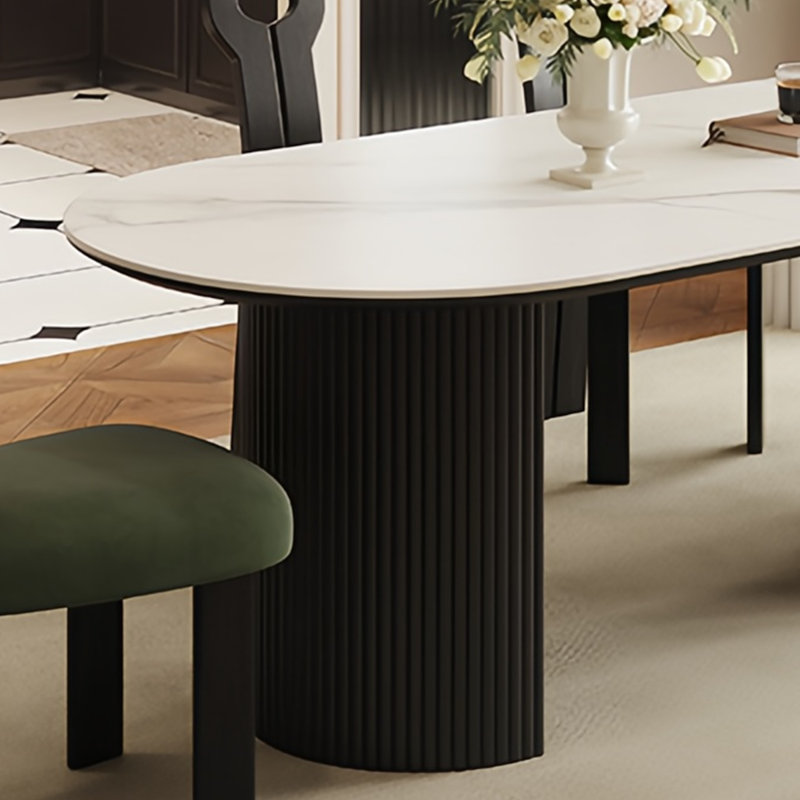 Table de salle à manger ovale moderne française, H 29,53 po x L 70,87 po x l 35,43 po