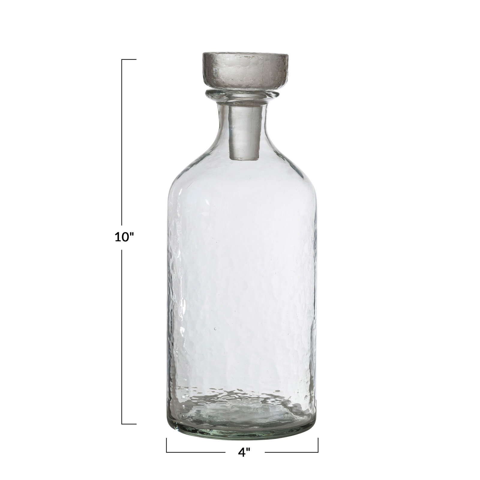 Lyllyan Glass Wine Decanter, 10" H x 4" L x 4" W