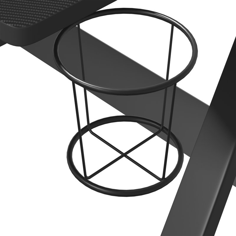Metal Base Computer Desk, 29.53cm H x 43.31cm W x 60cm D, Black