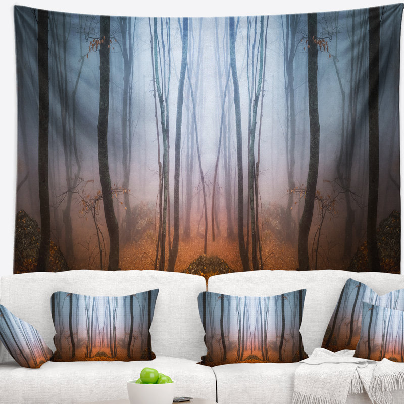 Tapisserie de forêt en polyester dense en polyester avec accessoires suspendus inclus, H 50 po x l 60 po