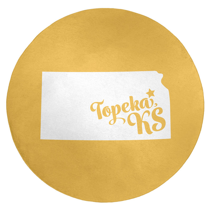 Tapis en poly-chenille topeka kansas, Rond 5 pi